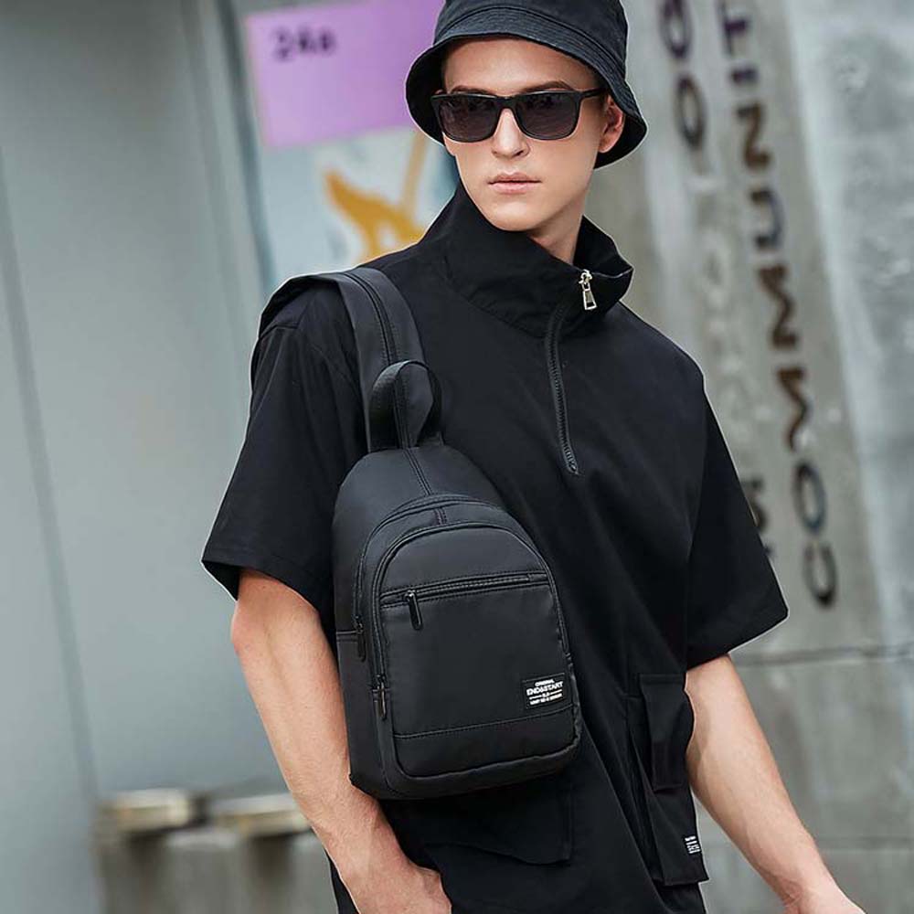 

Black Waterproof Shoulder Bag Oxford Cloth Outdoor Portable School Bag Daily чорний