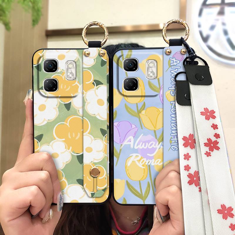 Anti-knock Oil Painting Phone Case For Infinix Hot50i/Smart9/X6531/X6532 Back Cover Wristband Fashion Design Shockproof