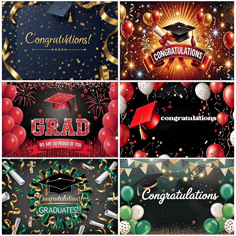 Congratulatory Graduatio Celebration Theme Party Decoration Background Graduates Backdrop Photography Studio Props Student Gifts
