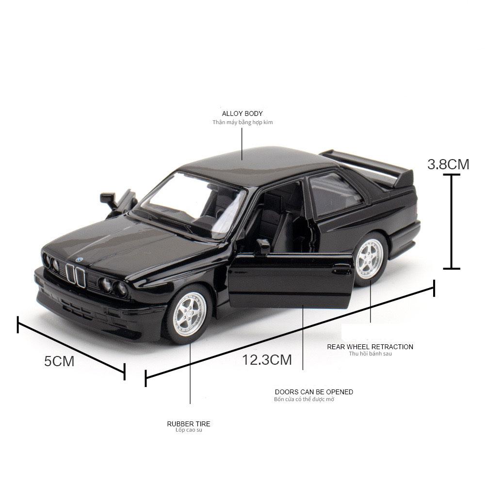 1:36 Scale BMW M3 1987 Alloy Diecast Cars Model Toy High Simulation Metal Body Doors Opened Pull Back Vehicles For Childrens Gi