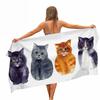 Cartoon Cat Microfiber Pool Beach Towel Portable Quick Fast Dry Sand Outdoor Travel Swim Blanket Thin Yoga Mat Bath Towel