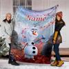 Customizable Frozen Throw Blanket – Personalized Name, All-Season Cozy Snug Blanket, Machine Washable, Personalized Blanket