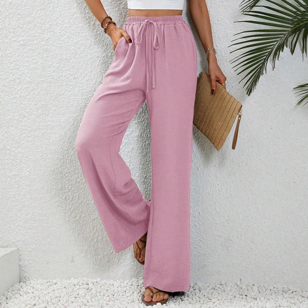 Women's Casual And Fashionable Versatile Color Floor Sweeping Wide Leg Casual Pants