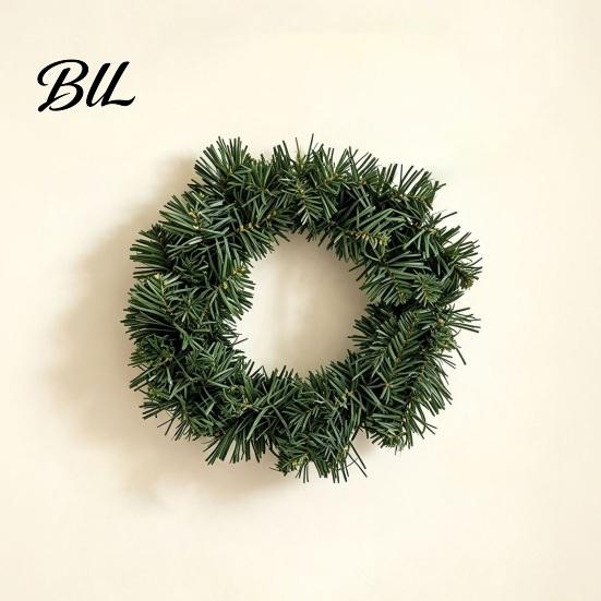 Natural Look Pine Wreath Artificial Norfolk for Front Door, Christmas Faux Greenery Needle DIY Base Wreath, Winter Farmhouse Holiday Hanging