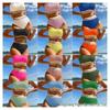 2024 High-Waisted Split Multi-Color Striped & Solid Women's Bikini