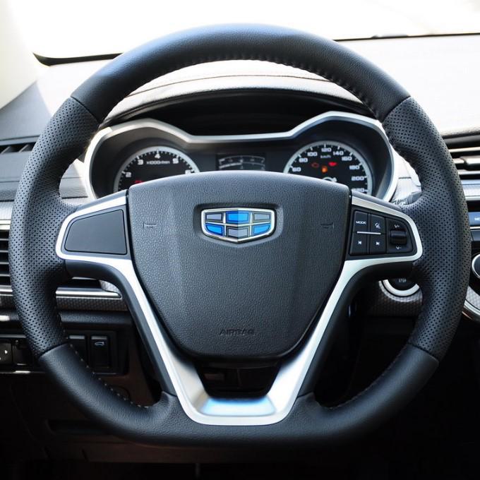 Leather Steering Wheel Cover for Emgrand GS/GL, Geely Boyue, Binyue, Vision, Borui - Custom Hand-Sewn
