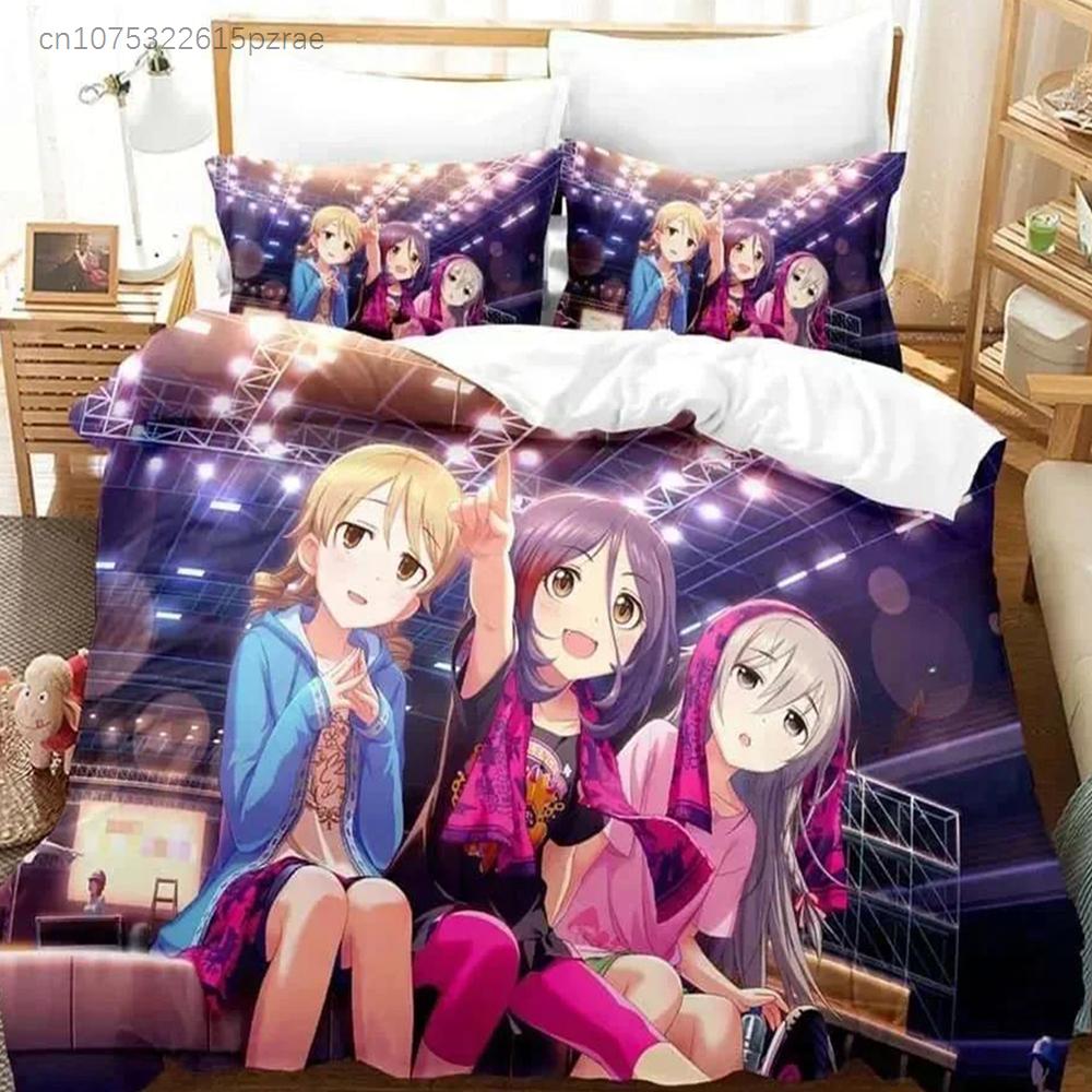 L'ensemble de literie THE iDOLM@STER Cinderella Girls Starlight Stage Imprimé Avec Taie d'oreiller Housse de couette Doux Lit Queen King Vêtements de lit Maison