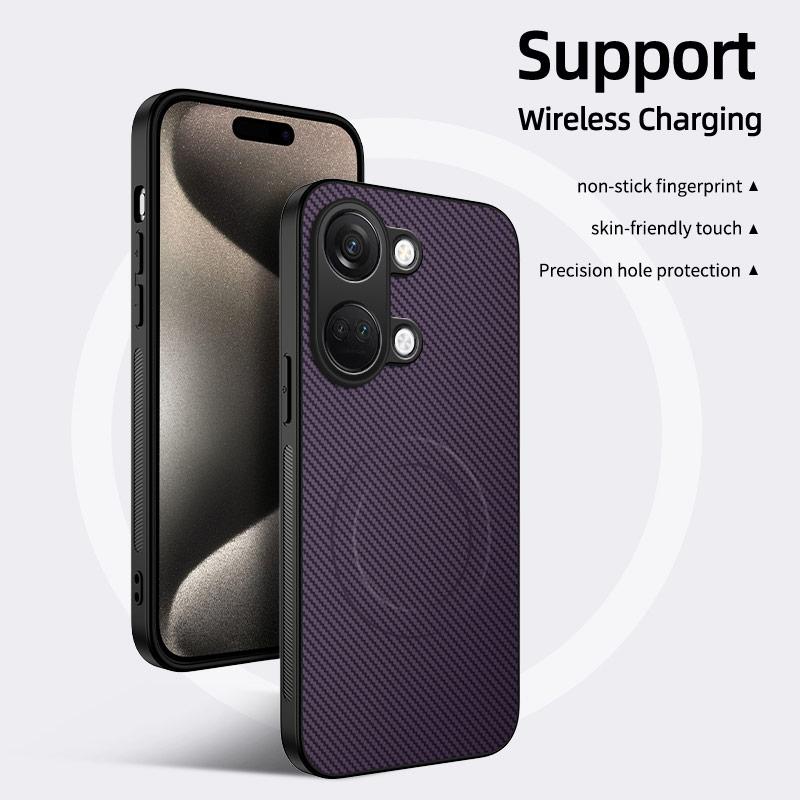 For One Plus Nord 3 Luxury Matte Armor Shockproof Case For One Plus Nord 3 Carbon Fiber For Magsafe Wireless Charge Phone Cover