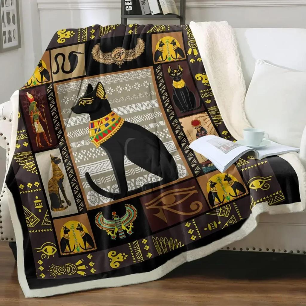 Grey and White Cats Blanket Plush Sherpa Flannel Throw Blankets for Couch Sofa Super Soft Blanket Bedroom TV Throw Blanket Full