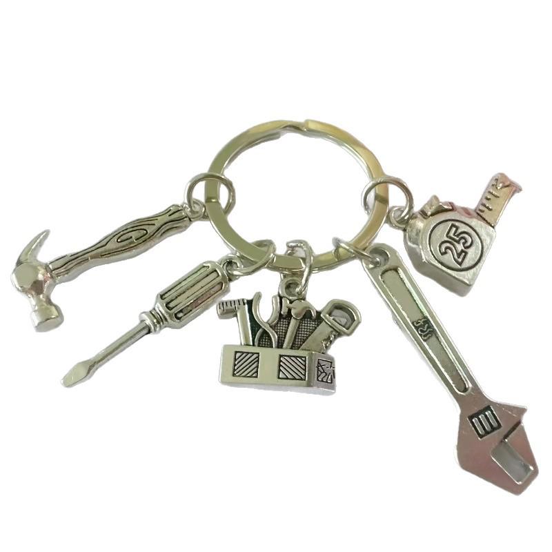 Father's Day Tool Keychain: Hammer, Wrench & Screwdriver Pendant