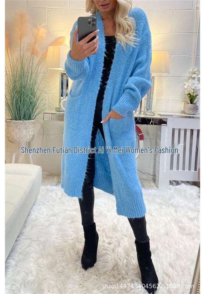 2025 Autumn/Winter European & American Women's Loose Jacquard Coat - Versatile, Lazy Style, 5 Colors