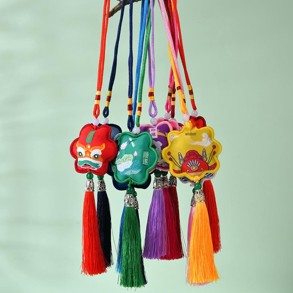 Ancient Style Embroidered Dragon Boat Festival Sachet with Tassel - Chinese Pendant Purse Ornament