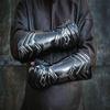 Schwarzes Paar Stahl-Armschienen / Cosplay-Rüstung für Larp-Kleidung - Metall-Armschienen, Fantasy-Krieger, Lerp-Kostüm, Renaissance Mittelalter Ritter