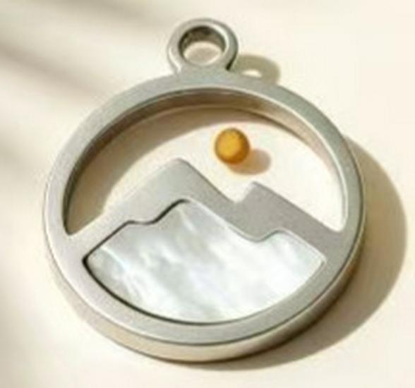 Unisex Mustard Seed 15mm Shell Pendant Necklace Charm