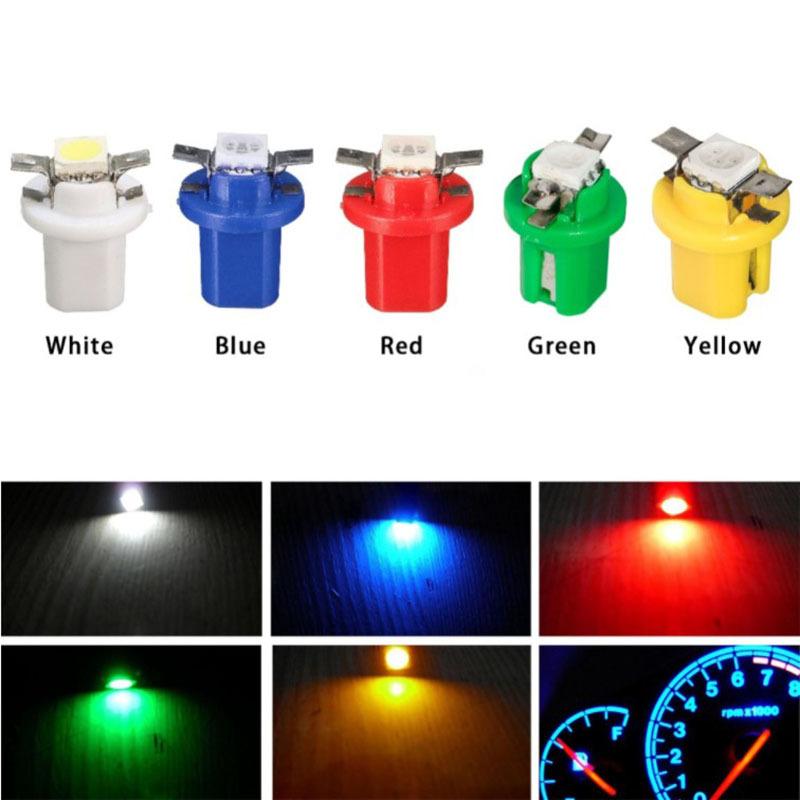10/5 Шт. T5 B8.5D 1SMD Автомобільні Ліхтарі 5050 Світлодіодні Лампочки Індикатори Панелі Приладів Бічні Внутрішні Ліхтарі Салонні Авто Аксесуари Салон