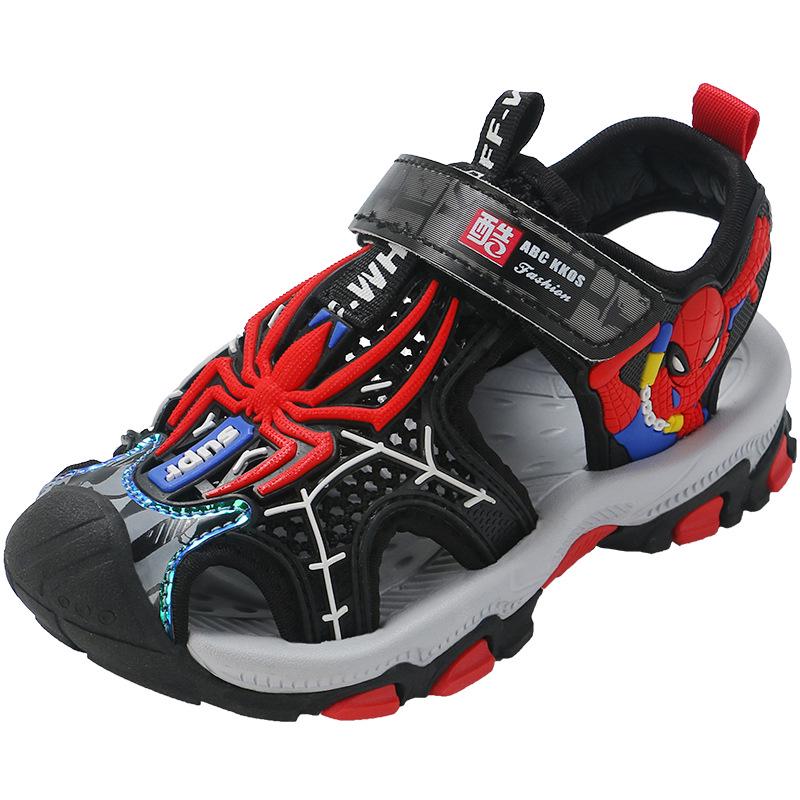 

Летние пляжные сандалии для мальчиков Spider-Man 2024 года – мягкие, нескользящие, дизайн Baotou для детей 27 красный