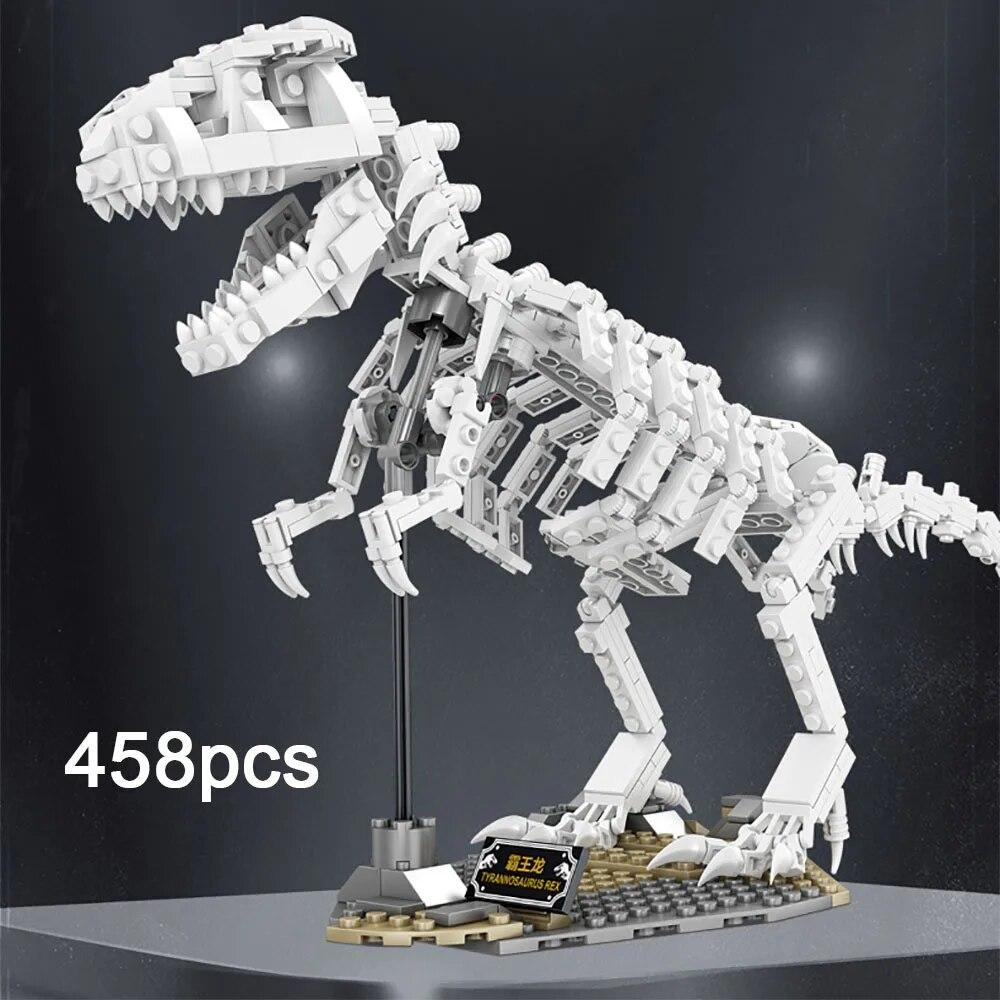 KAZI Dinosaurier Bausteine ​​Fossil Fragmente Tyrannosaurus Modell Ziegel Dekorationen Spielzeug Geschenke für Kinder