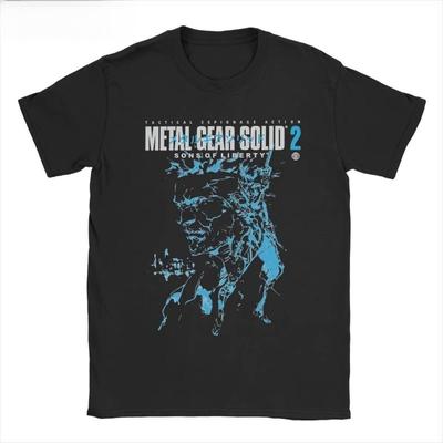 2025 Męska i Damska Koszulka MGS1 Solid Snake Gra Metal Gear Bawełniany Top Zabawna Koszulka z Krótkim Rękawem z Okrągłym Dekoltem Klasyczna Koszulka