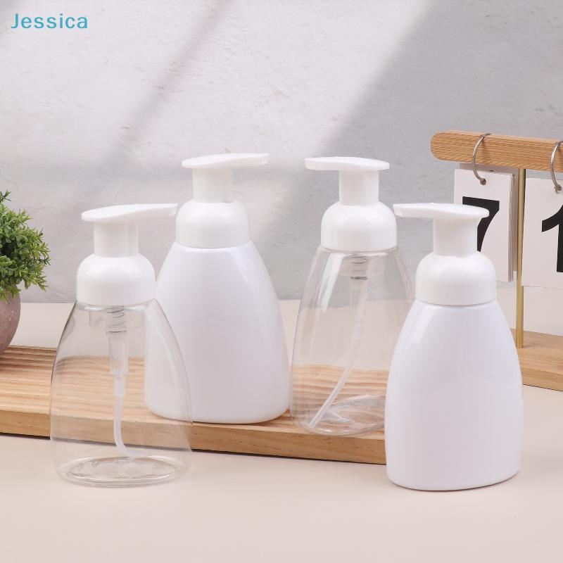 Foam Dispenser Bottles - Clear/White Plastic Press Pump Bottles for Hand Soap, Shampoo Travel Refillable Containers