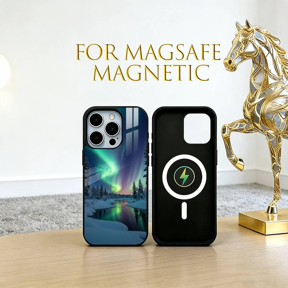 Northern Lights Phone Case For iPhone17,16,15,14,13,12,11 Plus,Pro Magnetic with Magsafe Wireless Charging