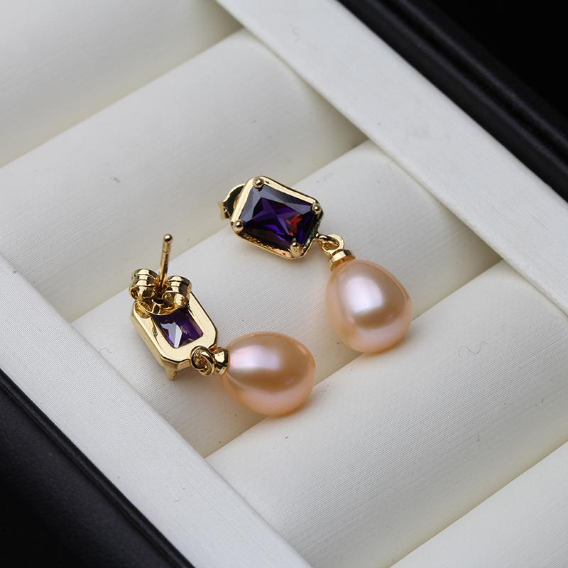 

Genuine Freshwater Natural Pearl Earrings Woman,Wedding 925 Silver Pearl Earrings Dangle Girls Wife Mother Black Grey