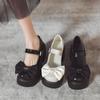 Summer New Mary Jane Women's Shoes Thick Heel Platform Uniform Single Shoes High Heels Women's Retro
