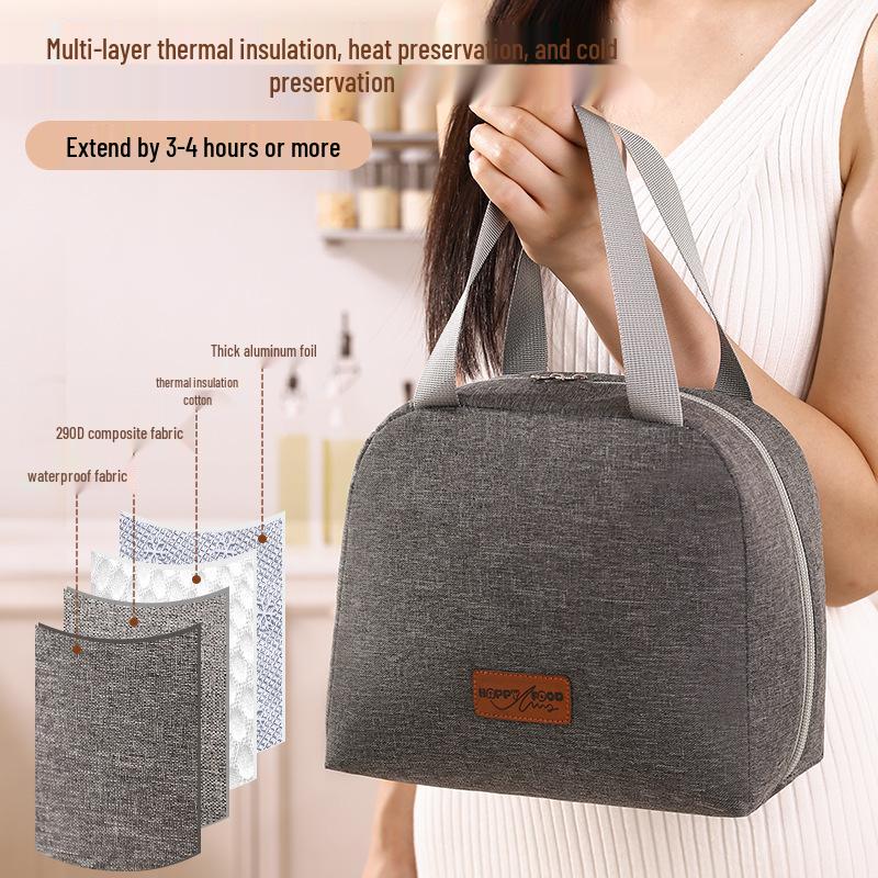 Multi-functional Cationic Insulated Lunch Bag - Large Capacity, Thickened Aluminum Foil, Handheld Food Container for Students