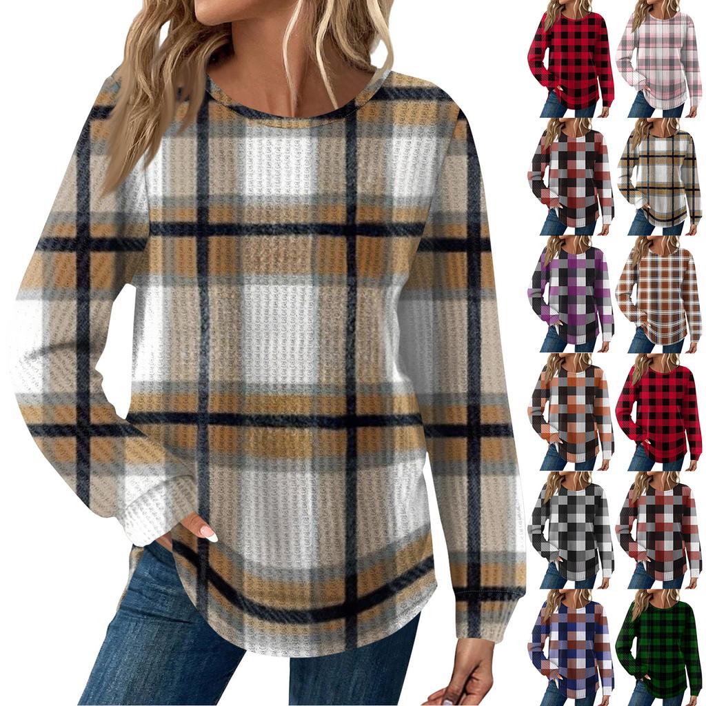 Women's Fashion Loose Long Sleeve Round Neck Casual Top