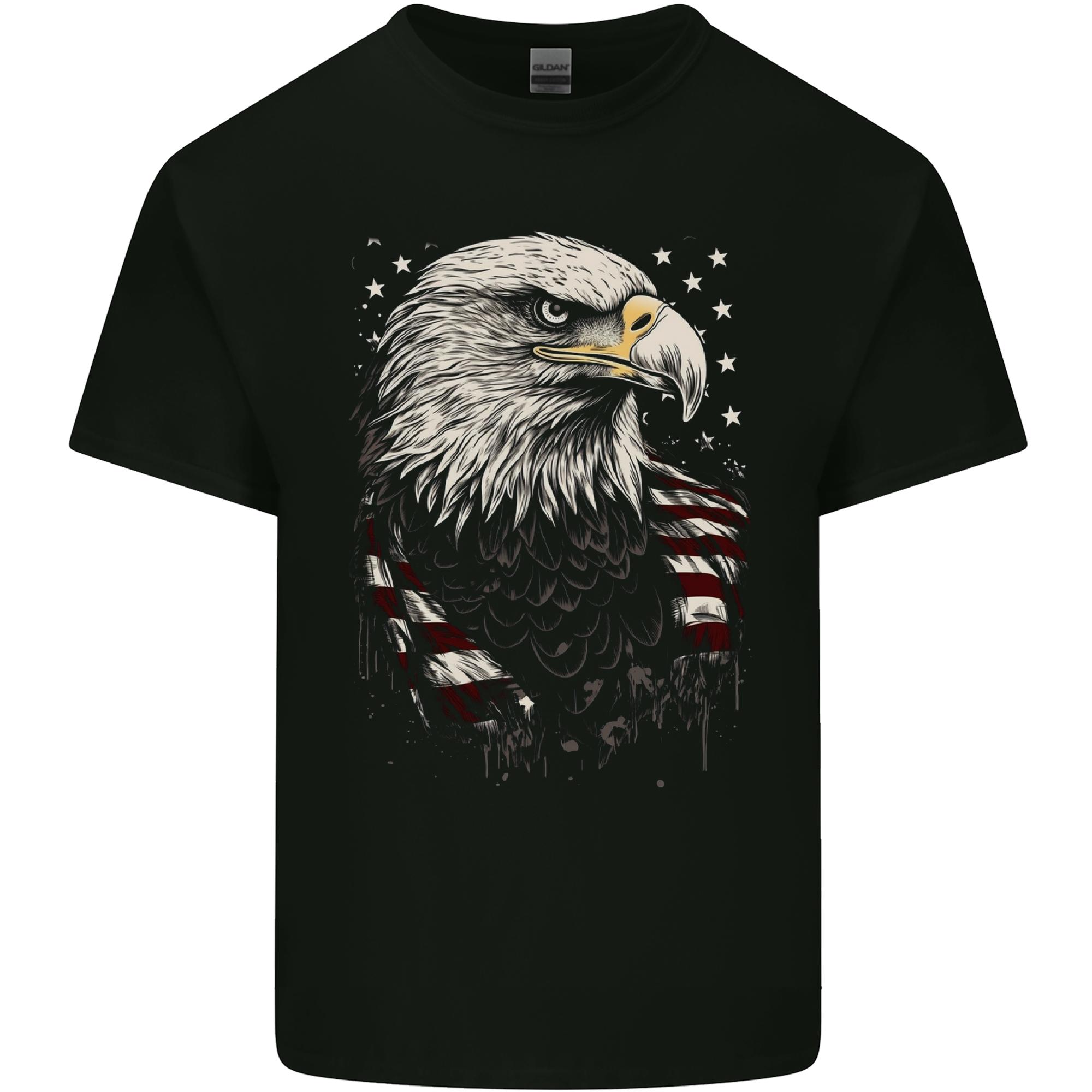Eagle With USA Flag Unisexs Light Cotton TShirt S