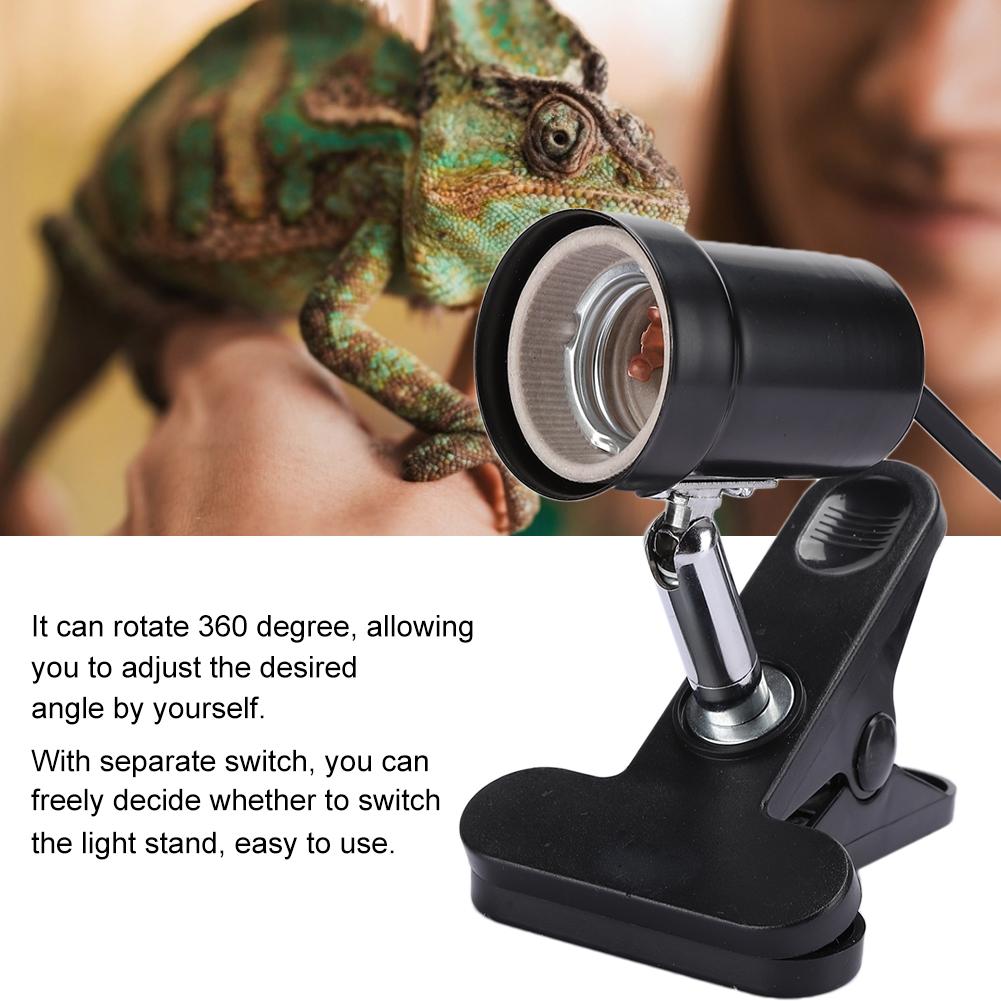 360 Degree Rotation Short Tube Reptile Light Support Heating Lamp Bracket Stand CN220V