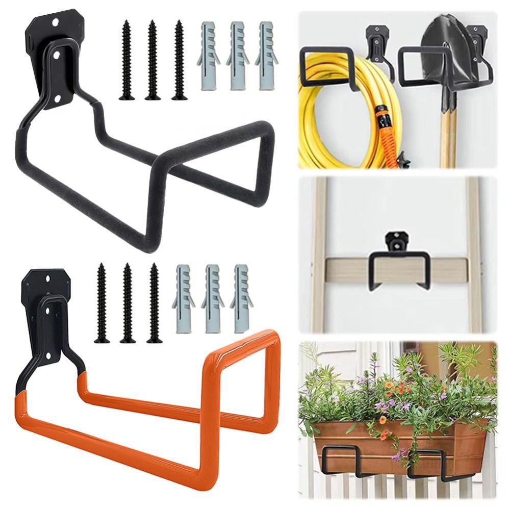 Rust-proof Water Hose Storage Rack Iron Metal Garage Wall Hooks Tool Organization