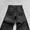 JYL Men's Flare Jeans American Vintage Slant Winter Slim High-Street Vibe Denim