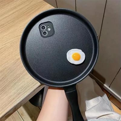 3D Pannā Fried Eggs Tālruņa maciņš iPhone 16 15 14 13 12 11 Por Max X XR Xs Max 7 8 Plus Pannas mobilā telefona maciņš Samsung S24 S23 Ultra S22 Plus