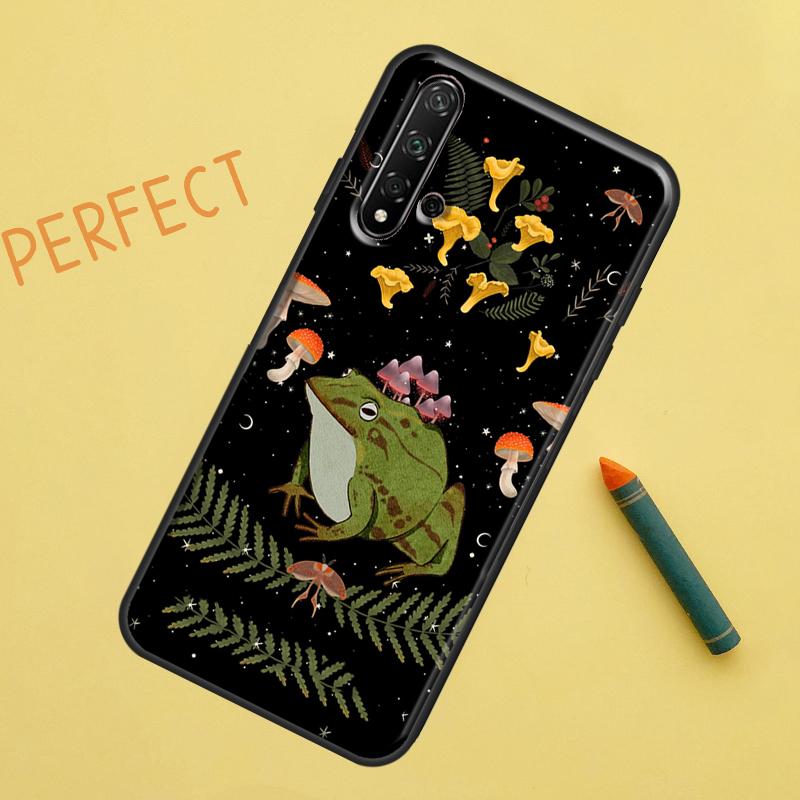 Vintage Retro Frog Mushrooms For Huawei Nova 5T 9 10 SE 7i 8i 11i 12i Y60 Y61 Y70 Y72 Y73 Y90 Y91 P20 P30 P40 Lite Case