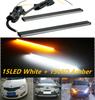 2 PCS Universal Ultra Slim Switchback 30LED White/Amber LED Daytime Lights Lamp