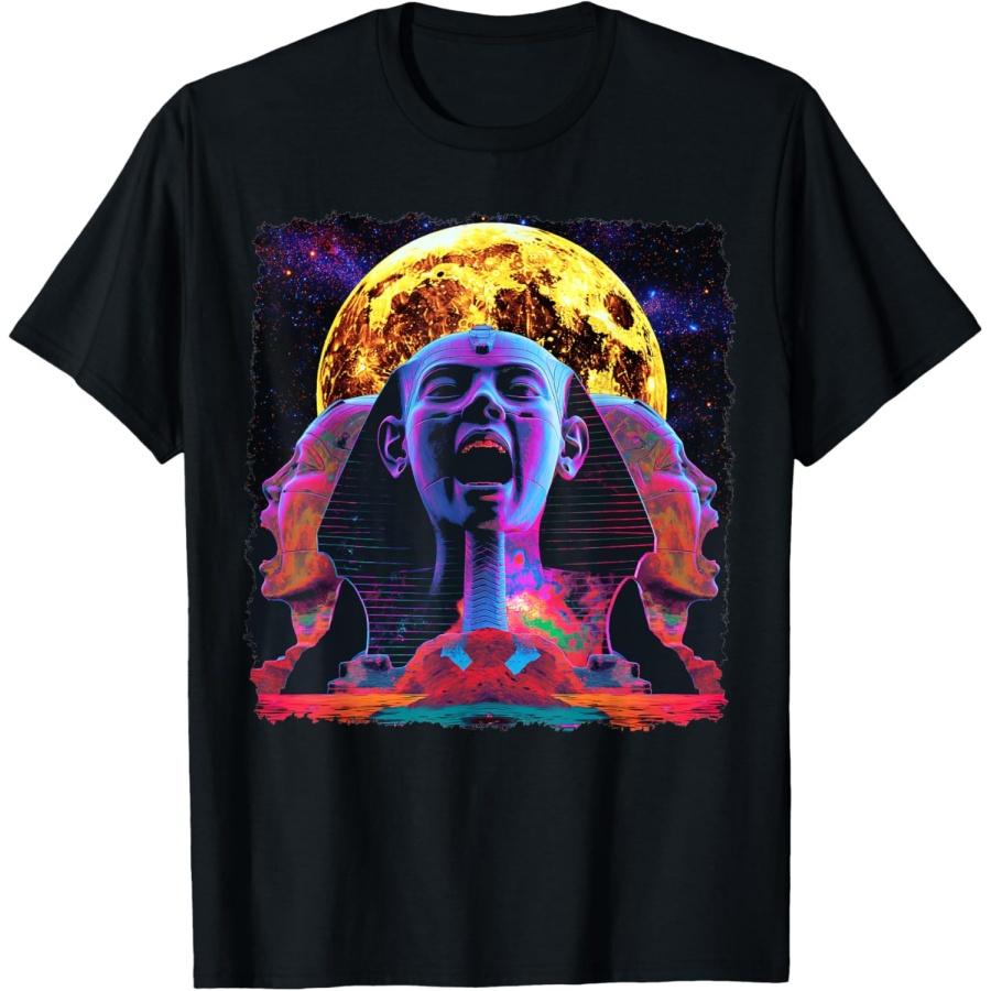 Sphynx Pharaoh Egyptian Howling Moon T-Shirt(1) XXXXXL чёрный