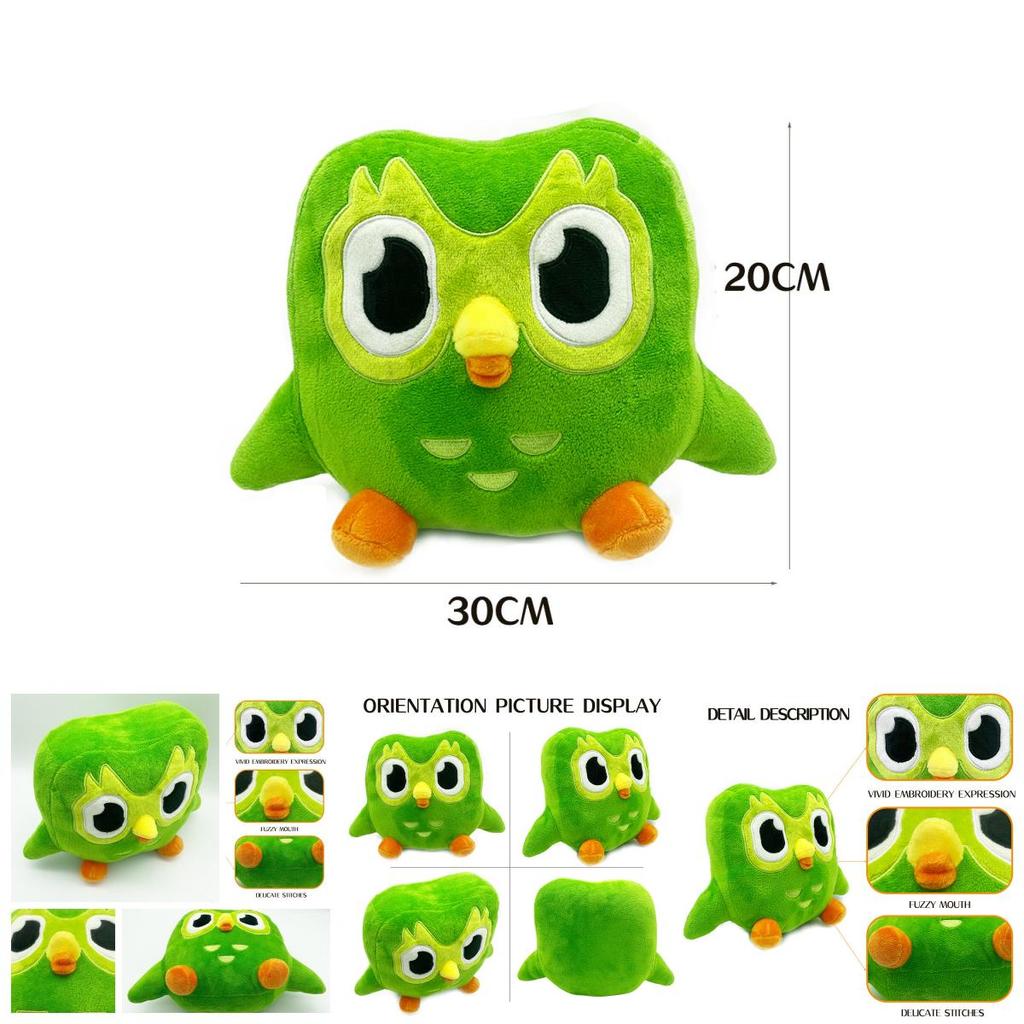 Duolingo 10 Year Anniversary Collectible Plush Toy Green Owl Kids Gift