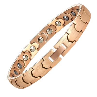 2in1 Germanium Magnetic Bracelet Pink Gold Bracelet Static Elimination Bracelet Healthy Holiday Gift Women's Women's (Pink Gold)