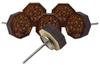 IBA Indianbeautifulart Brown Engraved Knobs Wooden Cupboard Door Knobs Pull Handle Pack of