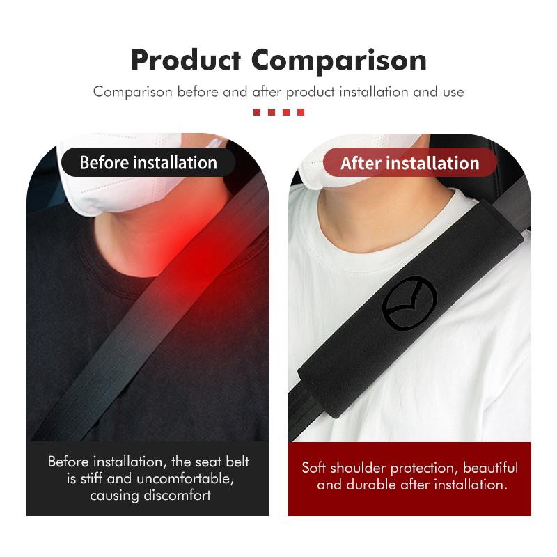 For Mazda Ice Silk Car Seat Belt Shoulder Protector Safety Belt Protector Mat 3 CX3 CX4 CX5 CX7 CX8 CX9 CX30 RX7 Atenza Axela