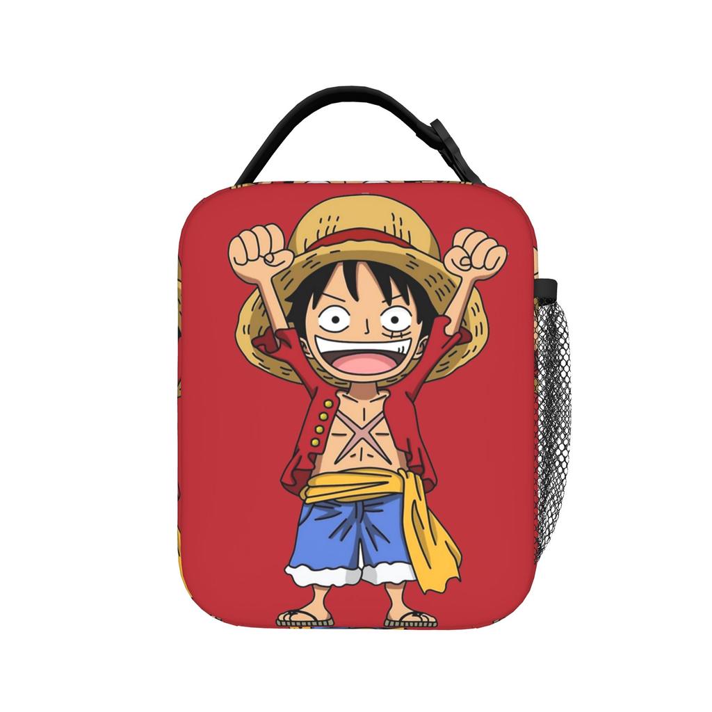 The Cheerful Pirate Flashing Signs Lunch Bag Anime One Piece Funny Lunch Box For Child Cooler Bag Thermal Tote Handbags