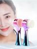 Escova de limpeza facial gradiente 2 em 1, esfoliante para poros faciais, removedor de cravos, escova de massagem, ferramentas de limpeza dupla face