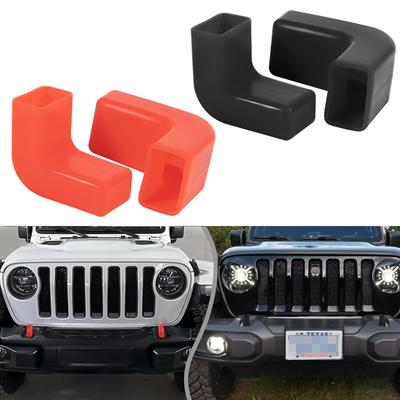 For Jeep Wrangler JK JL Gladiator JT 2007-2024+ Front Bumper Tow Hook Covers Towball Hook Protector Car Accessories