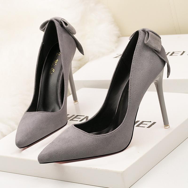 

(распродажа) Модные туфли с острым носком и бантом на высоком каблуке с одинарными туфлями-шпильками для женщин 39