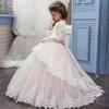 Light Pink Flower Girl Dress Quality Lace Applique for Wedding Ball Gowns Junior Bridesmaid Kids Birthday Party Princess
