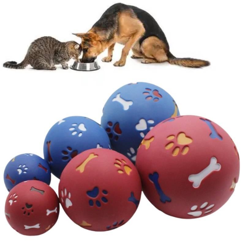 Interactive Ballgnawing Dog Rubber Rotate Leaky Food Balls Pet Durable Toys