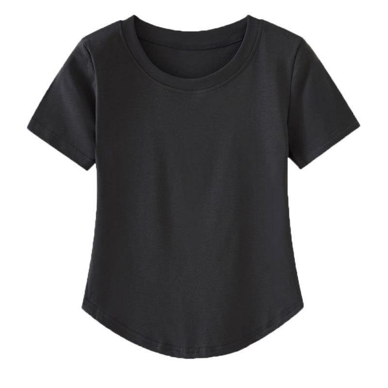 Women's 2026 Spring/Summer Loose Fit Pure Cotton Short Sleeve Round Neck T-shirt