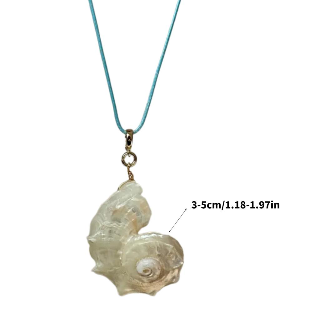 Conch Pendant Collarbone Necklace Crafted Of Shell and Cord Portable Jewelry for Women Beach Styles Accessory