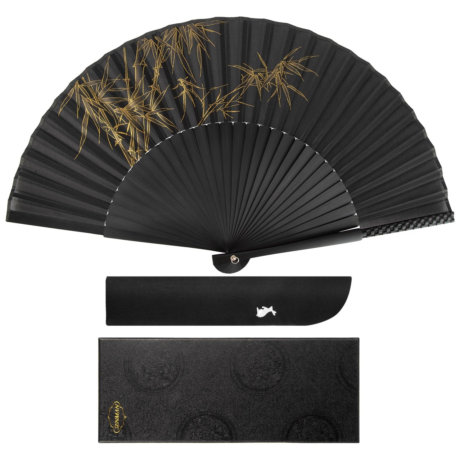 

Silk Fan Stylish and Comes with Gift Perfect for Fireworks Overseas Japanese Summer Kabuki and Heatstroke Prevention [SENMAN] Men s High-Quality -