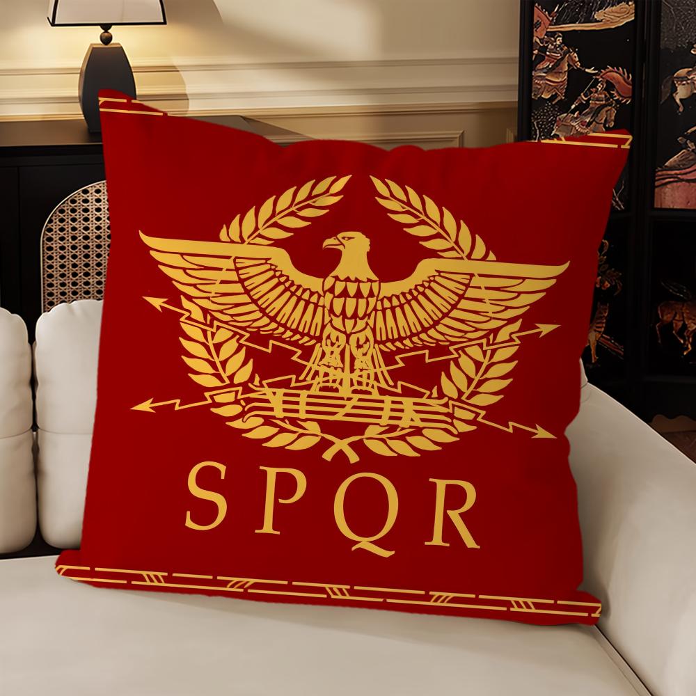 Goldener Kaiseradler Rom SPQR Sofa Wohnzimmer Schlafzimmer Kopfteil Rückenlehne Kissen Quadratisches Kissen Nickerchen Kissenbezug